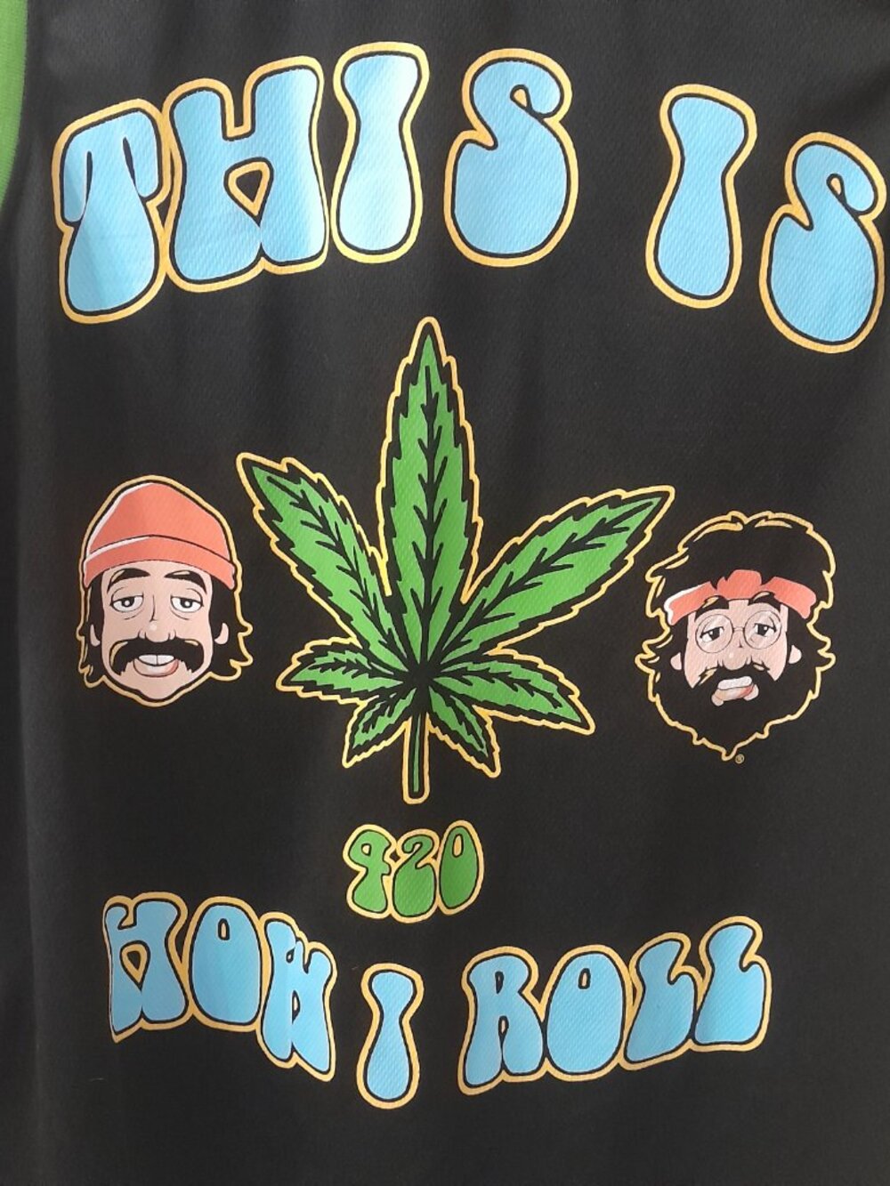 Cheech & Chong Basketball-Style Jersey 420 This is How I Roll Black Size L - Picture 2 of 5